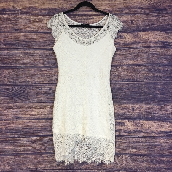 You Are Not Alone Dresses & Skirts - You Are Not Alone | White Lace High-Low Midi Dress